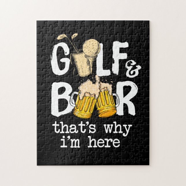 Golf och Beer Joke Pappa Funny Fars dag Gift Pussel (Vertikal)