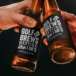 Golf och öl före jag görs möhippa i svart ölflaska etikett