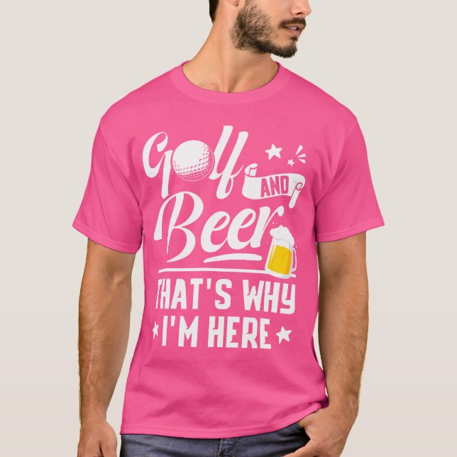Golf och öl Roligt fadersdagskalas för dricking fö T Shirt (Framsida)
