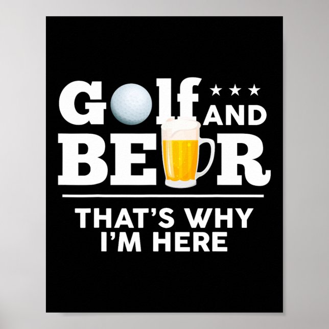 Golf och öljoke pappa rolig fadersdag dricker  poster (Framsidan)