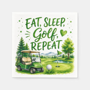 Golf och skratt Rolig golf vattenfärg servett