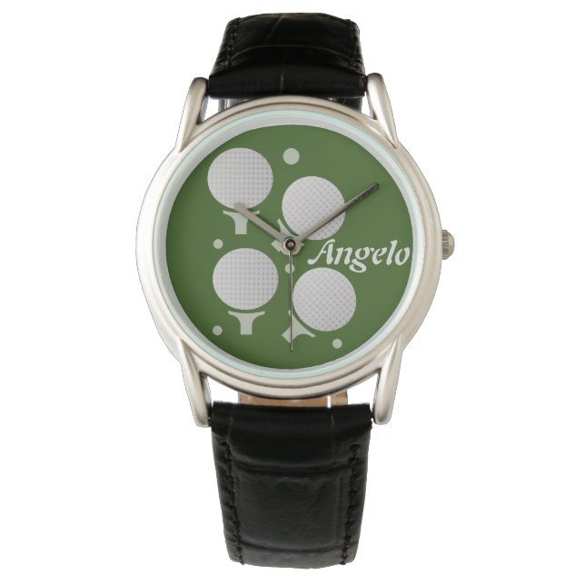 Golf och Tee Gradient Boll Mäns Present Armbandsur (Framsida)