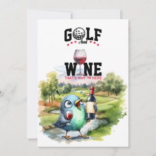 Golf och vin paring party för golfer inbjudningar