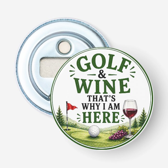 Golf och vin tema för golfare flasköppnare (Framsidan)