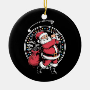 Golf Oh jul Jultomten Vintage Golfer Golfi Golfi Julgransprydnad Keramik