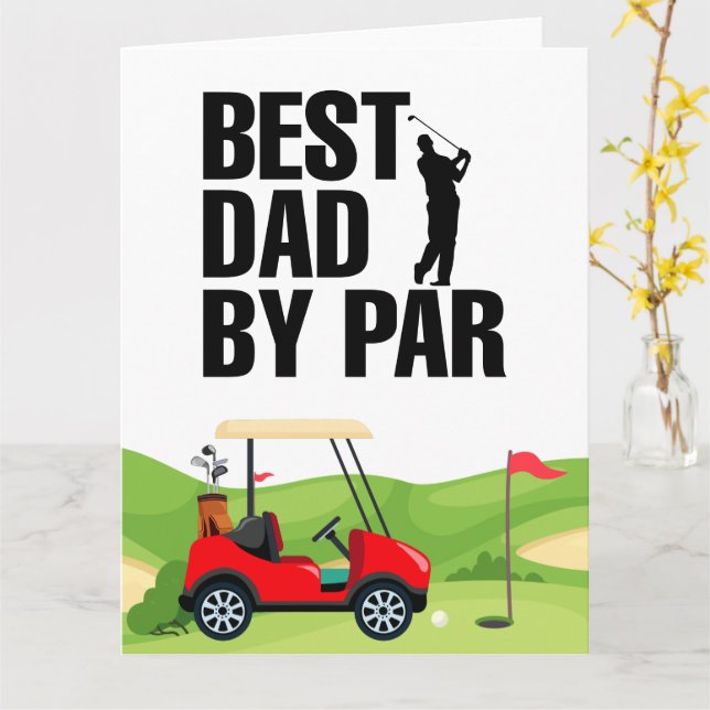 Golf Pappa Best Pappa per par för pappa Fars dag Kort (Gul blomma)