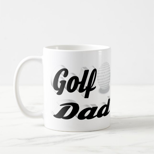 Golf Pappa, halv text Kaffe Mugg (Vänster)