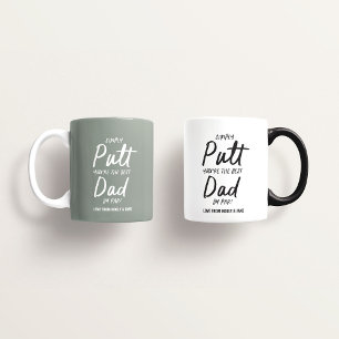 Golf pappa modern khaki grönt typografi lustig chi kaffemugg