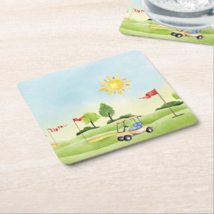 Golf Papper Underlägg Kvadrat