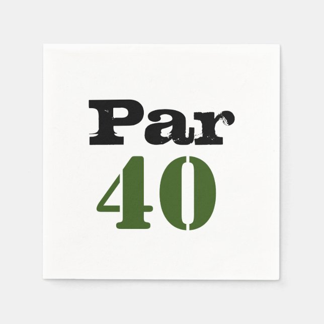 Golf par 40 40-födelsedagsgolfer med nummer pappersservett (Framsidan)