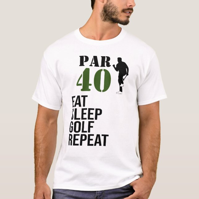 Golf Par 40 för golfer 40:e födelsedagen T Shirt (Framsida)