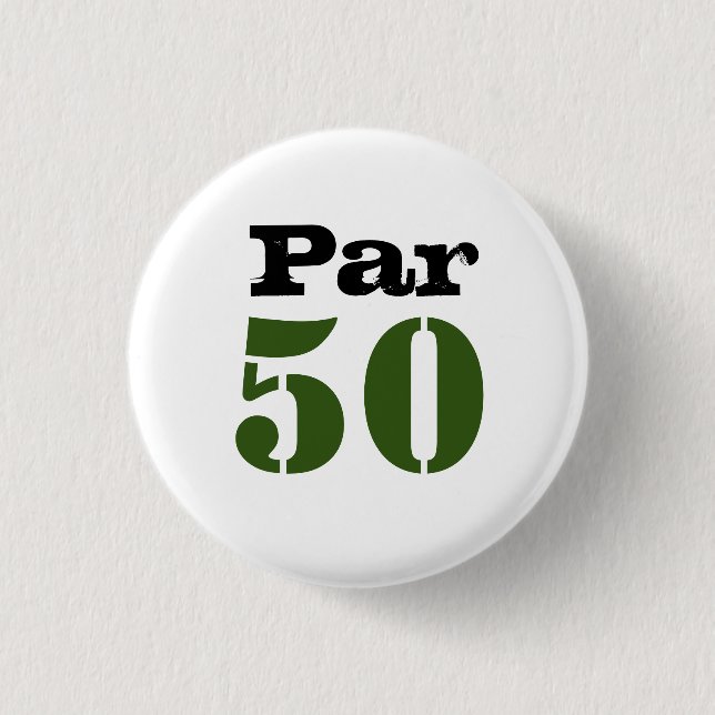 Golf Par 50-årsdagen med nummer för golfgolf Knapp (Framsida)
