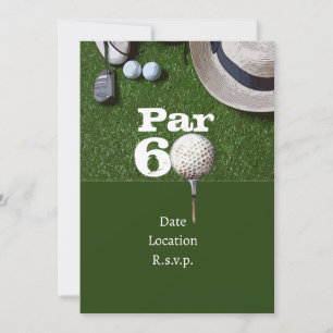 Golf Par 60:e årsåldern - 60 år - golffödelsedag Inbjudningar