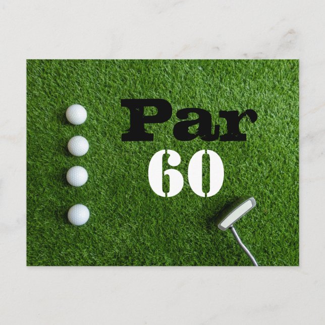 Golf Par 60:e årsåldern - 60 år - golffödelsedag Vykort (Framsida)