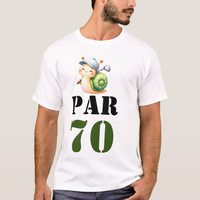 Golf Par 70 eller golfer 70:e födelsedagen T Shirt (Framsida)