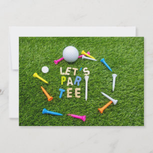 Golf Par-party med golf boll färgade plåtar Inbjudningar