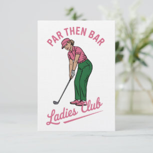 Golf Par Sedan Bar Damklubben Golf Golfande Flicka Inbjudningar