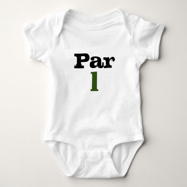 Golf Par T ett år gammalt för baby golffödelsedag T Shirt (Framsida)