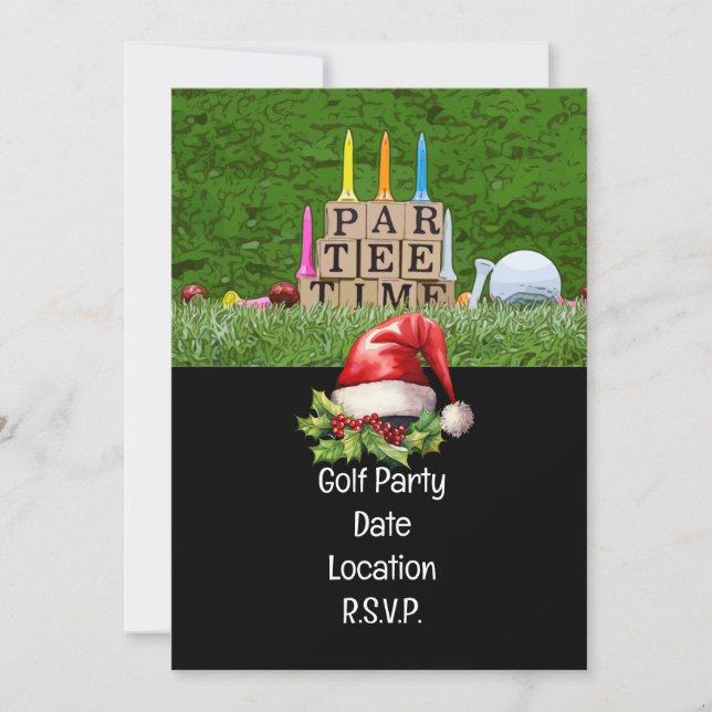 Golf Par T Golfer jul Party Inbjudningar (Framsida)
