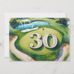 Golf Par T party 30års födelsedag till golfer Inbjudningar