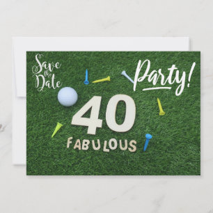Golf Par T party 40:e födelsedagen till golfer Inbjudningar