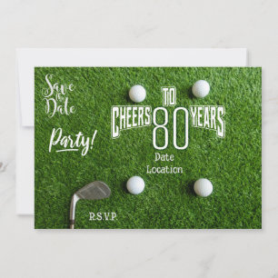 Golf Par T party 80:e födelsedagen till golfer Inbjudningar