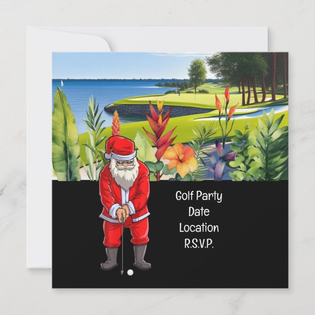 Golf Par T party Jultomten jul Hawaii Spara Datumet (Framsida)