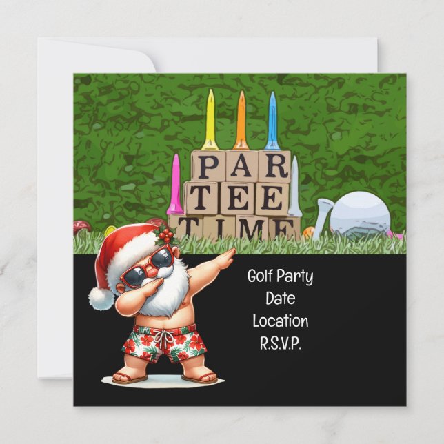 Golf Par T party Jultomten Jul i juli Spara Datumet (Framsida)