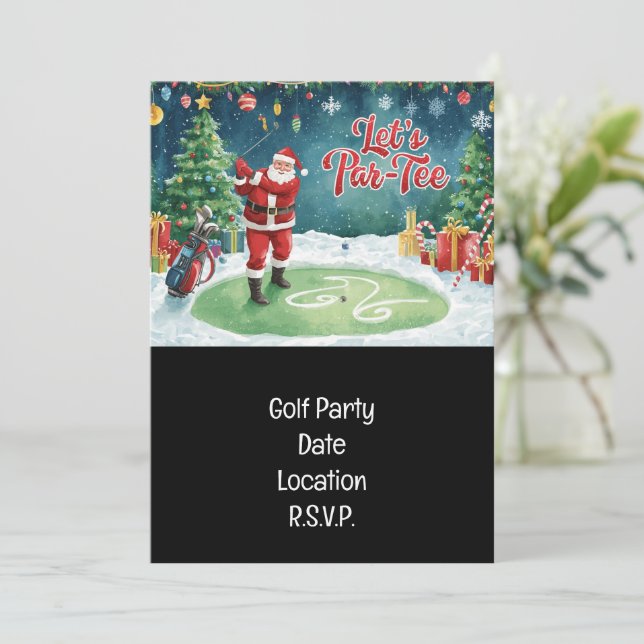 Golf Par T party Jultomten jultorg Inbjudningar (Stående Fram)
