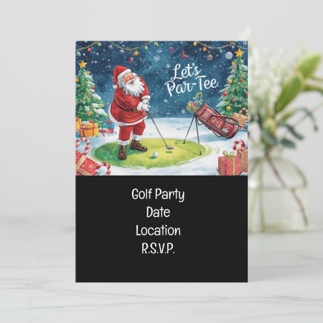Golf Par T party Jultomten jultorg Inbjudningar (Stående Fram)