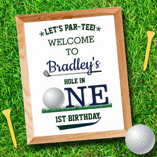 Golf PAR-TEE 1:a födelsedag Välkommen Poster