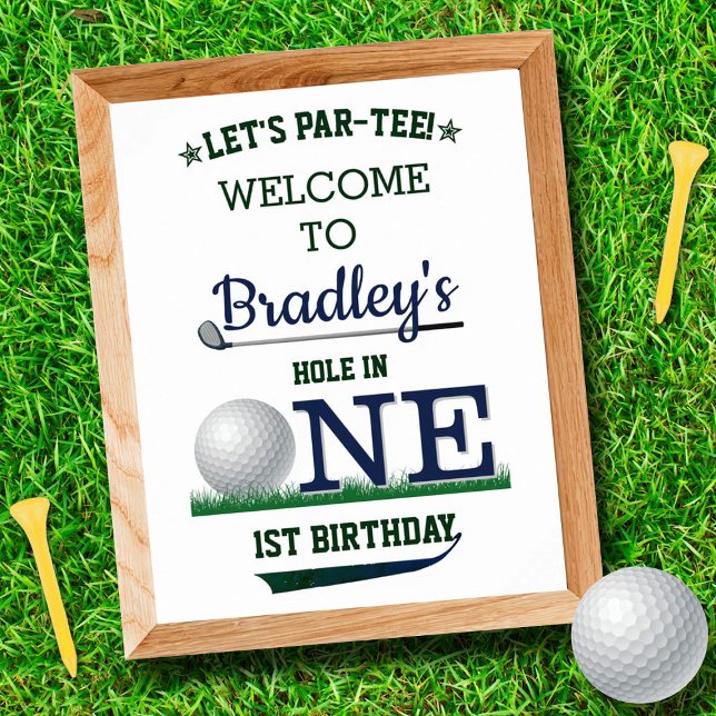 Golf PAR-TEE 1:a födelsedag Välkommen Poster (Skapare uppladdad)