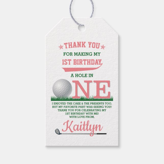 Golf PAR-TEE 1:a födelsedagen Presentetikett (Framsidan)