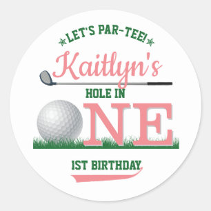 Golf PAR-TEE 1:a födelsedagen Runt Klistermärke