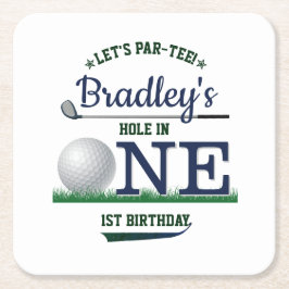 Golf PAR-TEE 1:a födelsedagen Underlägg Papper Kvadrat