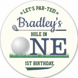 Golf PAR-TEE 1st Birthday Large 8 tum Klistermärken
