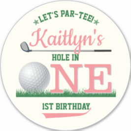 Golf PAR-TEE 1st Birthday Large 8 tum Klistermärken