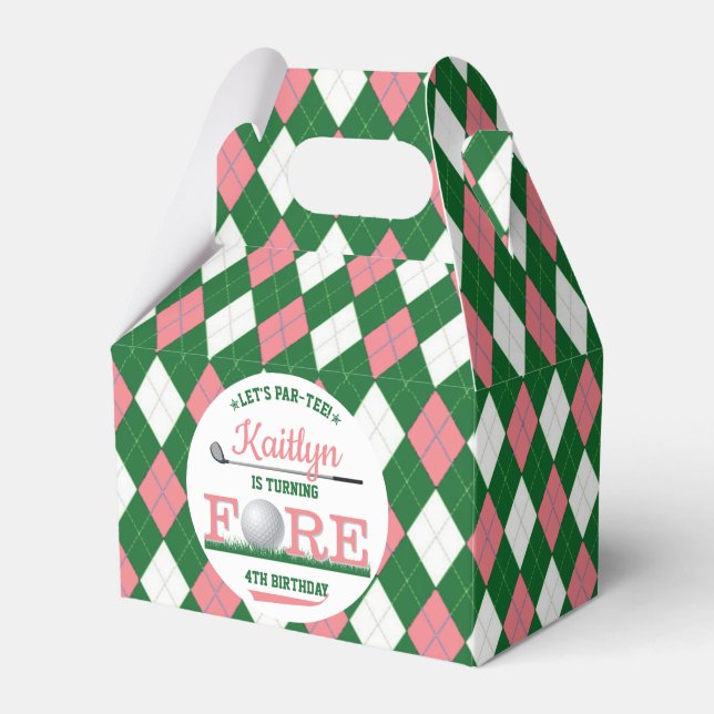 Golf PAR-TEE 4e födelsedagen Presentaskar (Framsidan Sidan)