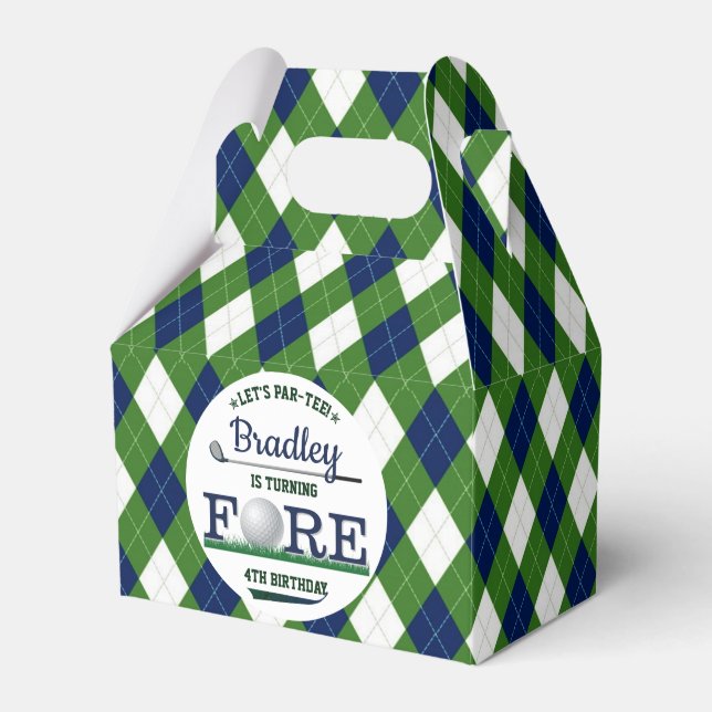 Golf PAR-TEE 4e födelsedagen Presentaskar (Framsidan Sidan)