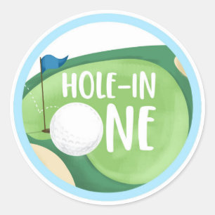 Golf Par-Tee Cupaka Boy Birthday Hål i One Runt Klistermärke