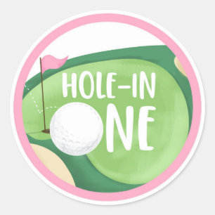 Golf Par-Tee Cupkaka Girl Birthday Hål i en Cla Runt Klistermärke