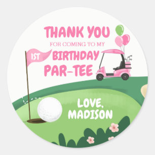 Golf Par-Tee Cuppie Topper Boy Birthday Favor Runt Klistermärke
