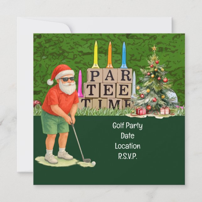 Golf Par tee-fest med jultomten jul Par tee Spara Datumet (Framsida)