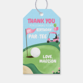 Golf Par-Tee Hål Golfing Girl Birthday Tack Presentetikett