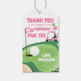 Golf Par-Tee Hål Golfing Girl Birthday Tack Presentetikett