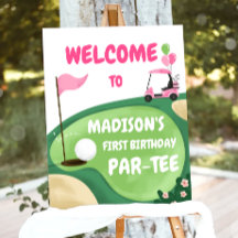 Golf Par-Tee Hål i en flicka på födelsedag