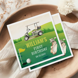 Golf Par-Tee Hål i en pojkfödelsedag Pappersservett