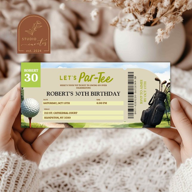 Golf Partee Sport Vuxen Birthday Biljett (Skapare uppladdad)