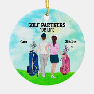 Golf Partners för eget livsnamn Julgransprydnad Keramik