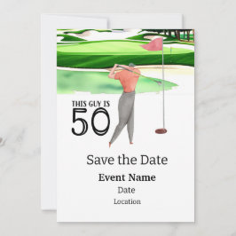 Golf Party 50:e födelsedag Spara datumet för golfe Inbjudningar